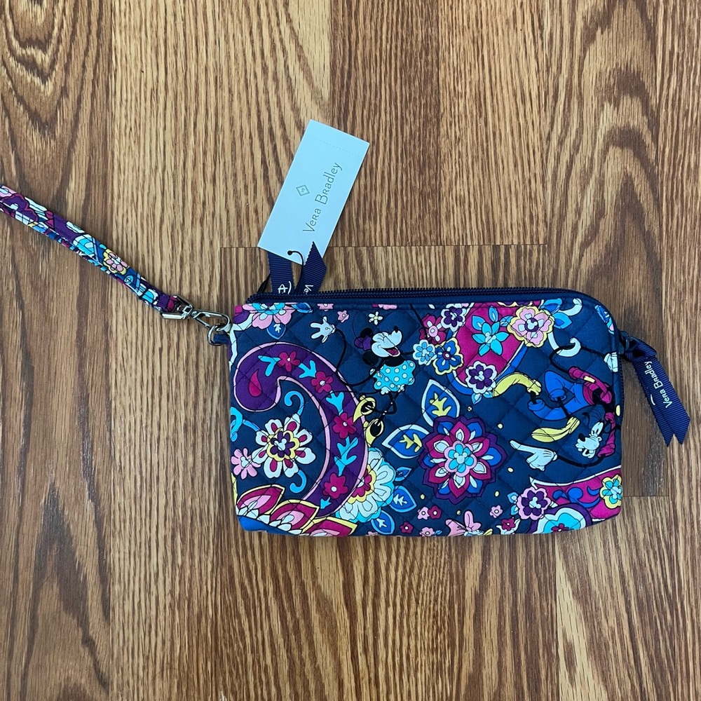 Vera Bradley Disney RFID wristlet in Sensational Six Paisley